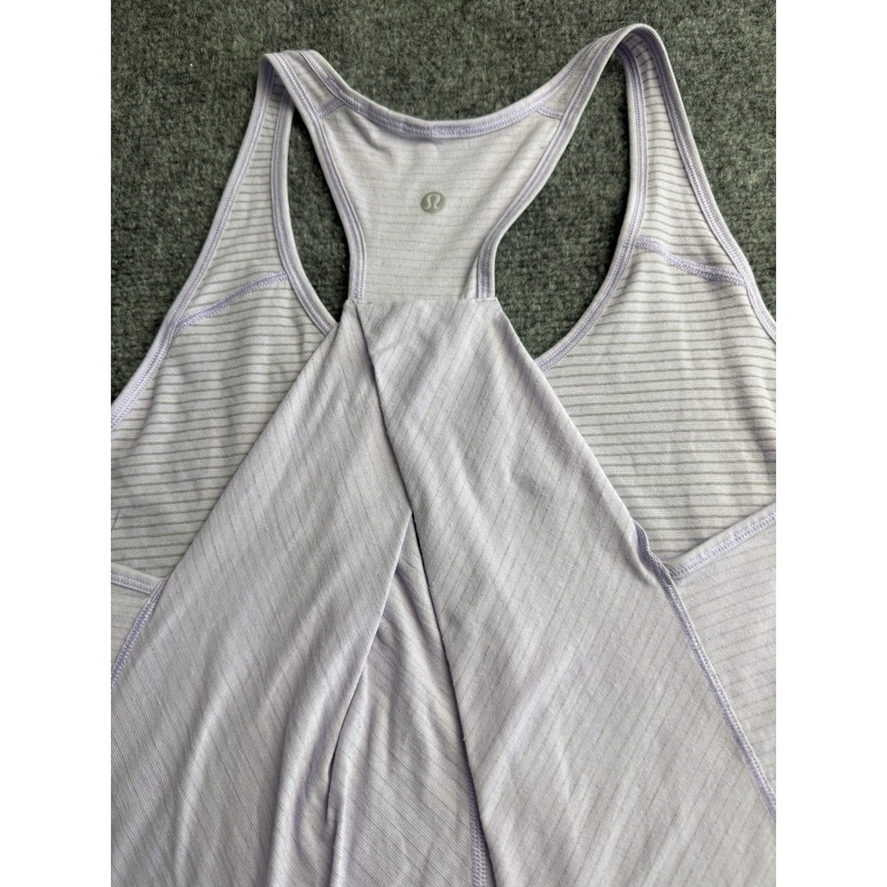 Lululemon Twist Back Racerback Tank Light Lavender Heathered Womens Size 12 - Picture 8 of 9
